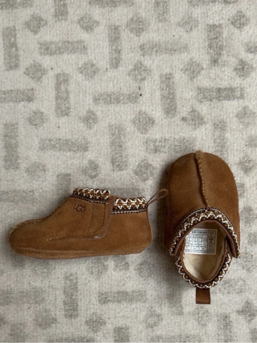 UGG Kids Chestnut Suede Slip-On Booties